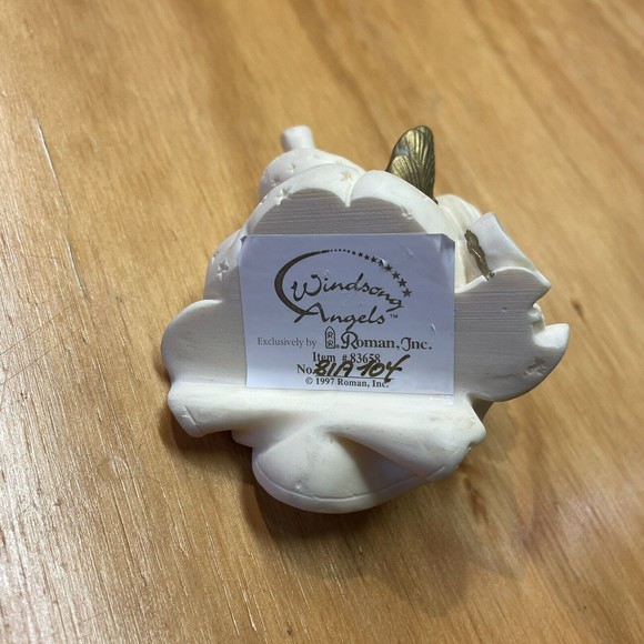 Windsong Angel with Mandolin Figurine made by Roman Inc #83658 Numbered - Picture 4 of 5